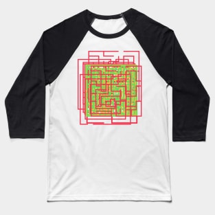 Labyrinth Geometrical Maze Baseball T-Shirt